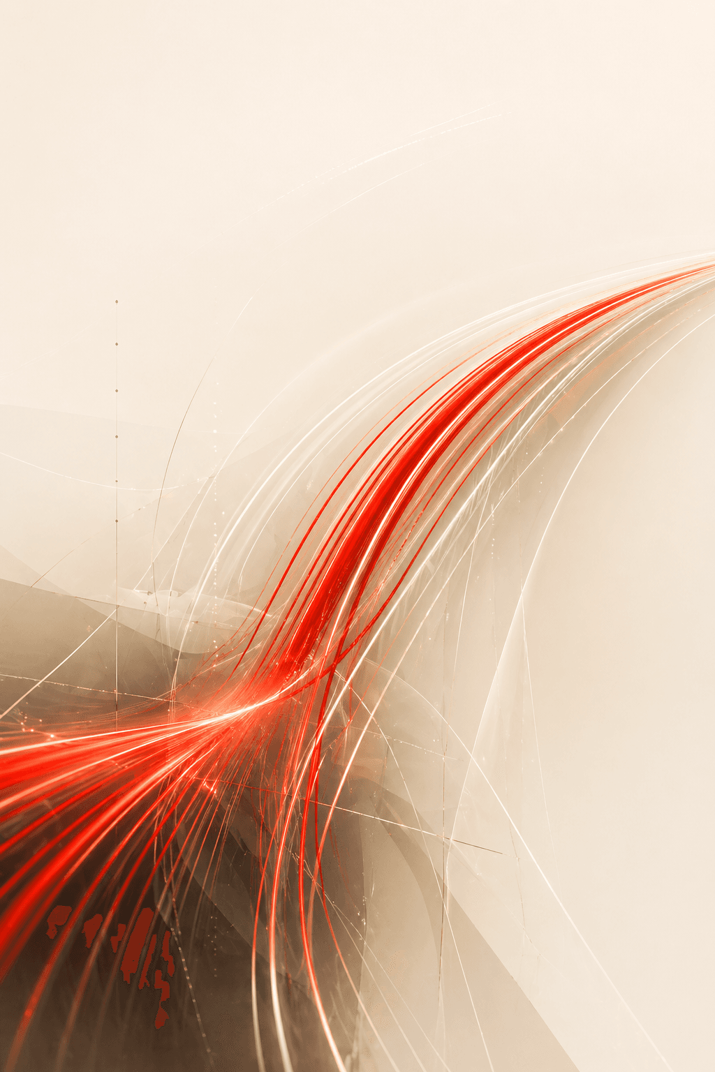 Composição cinética abstrata representando ação em movimento.