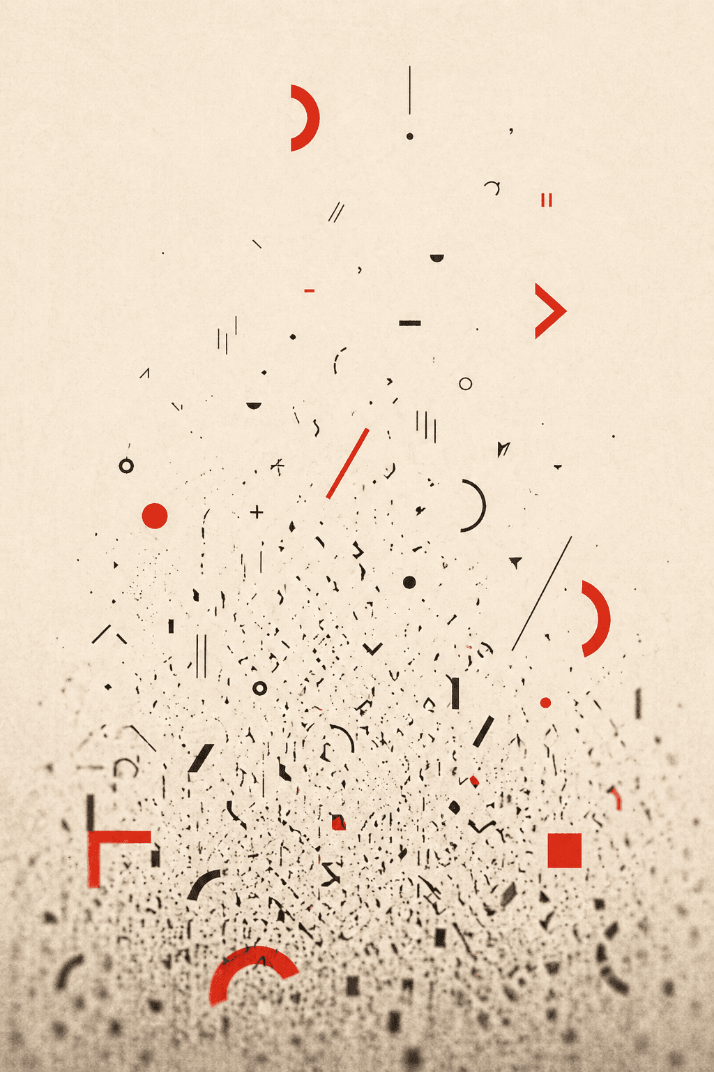 Composição tipográfica abstrata representando dados resolvidos.